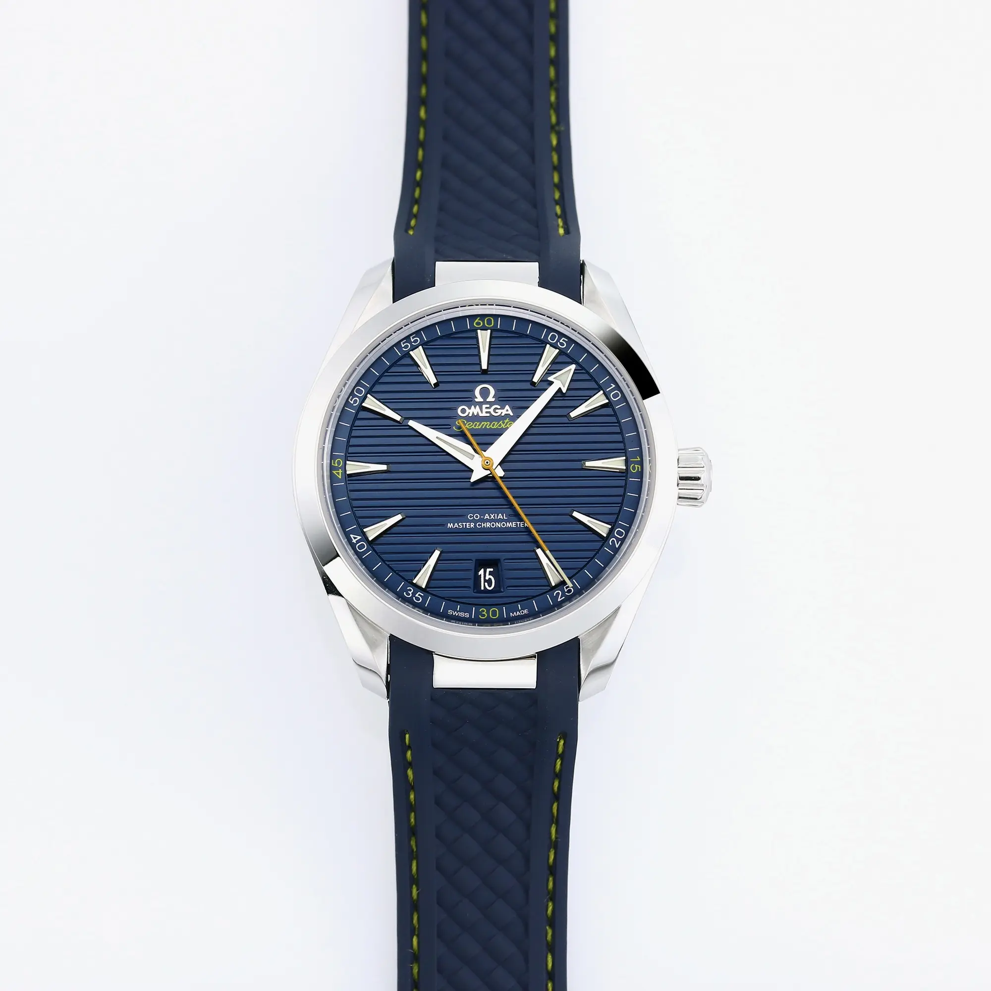 src_0-256.webp Omega Seamaster Aqua Terra Blue Dial Rubber Strap - Image 1
