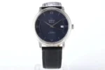Omega De Ville Blue Dial Leather Watch