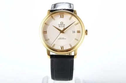 Omega De Ville Gold Watch Black Strap