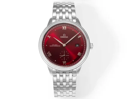 Omega De Ville Prestige Red Dial Steel Watch