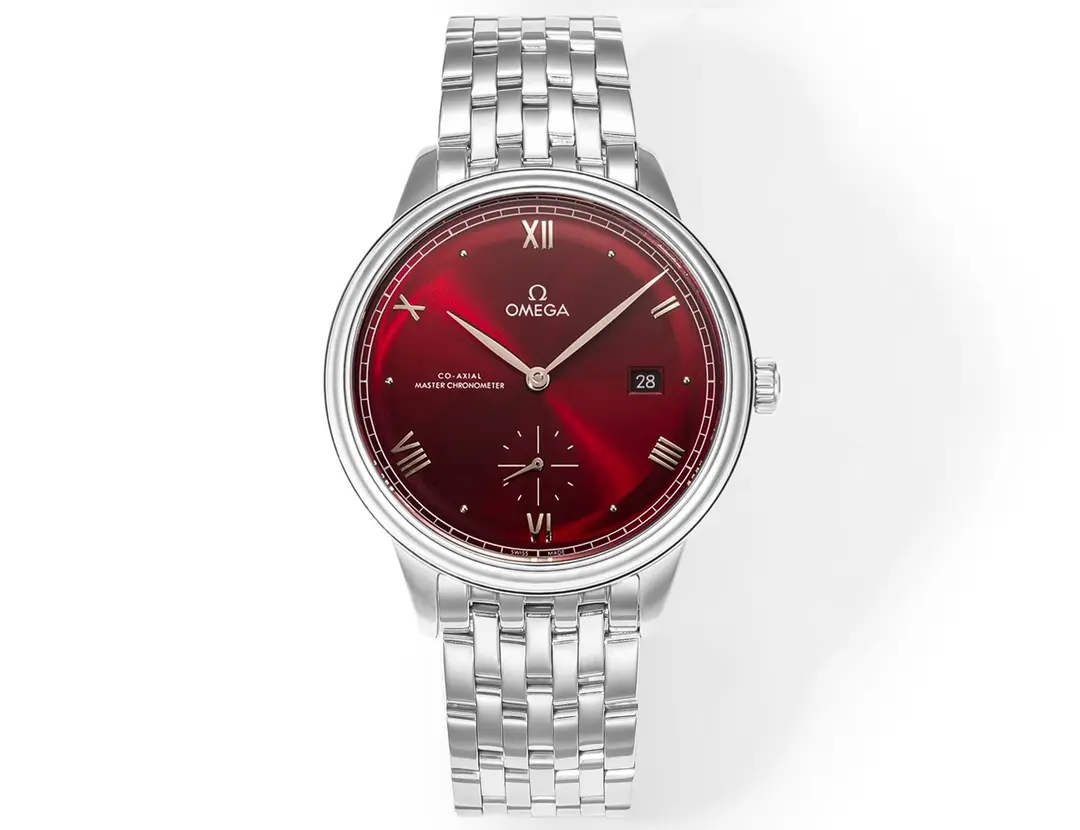src_0-272.webp Omega De Ville Prestige Red Dial Steel Watch - Image 1
