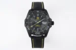 TAR Super TAG Heuer Series Watch – Black Carbon Fiber Dial, Yellow Stitching Strap, Formal & Casual Style, SW200 Movement