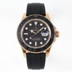 Rolex Yacht-Master 40mm Rose Gold Black Dial Rubber Strap Automatic Watch