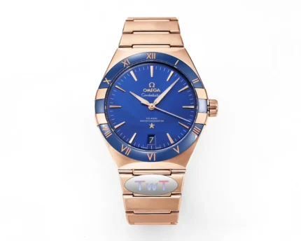 OMEGA Constellation 41mm Blue Rose Gold Watch