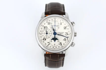 Longines Master Moonphase V4 Silver Brown Leather