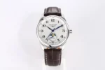 Longines Master Moonphase Watch Silver Brown