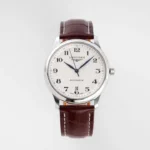 Longines Master Automatic Silver Brown Leather