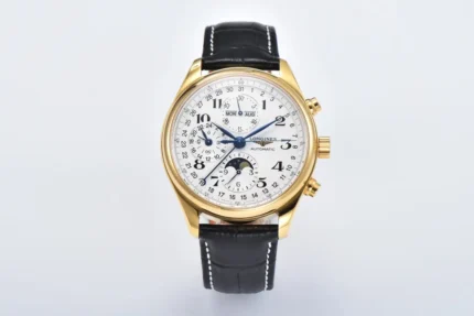 Longines Master Moonphase Chronograph Watch L2.773.4.78.6 Black Leather