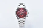 Longines Master Moonphase Chronograph Red Dial Stainless Steel