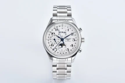 Longines Master Moonphase Chronograph Silver Stainless Steel