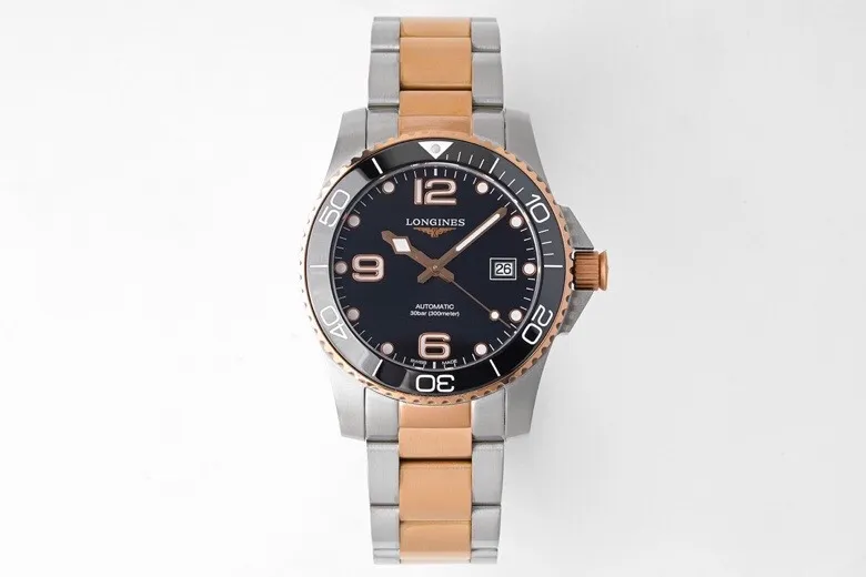 src_0-353.webp Longines Conquest Black Dial Two Tone Watch - Image 1