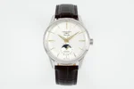 Longines Flagship Moonphase Watch Silver Brown