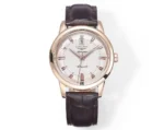 Longines Conquest Cyclops Rose Gold Brown Leather