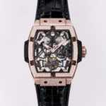 Hublot Masterpiece 906 Tourbillon Watch – Rose Gold/Platinum, Black Leather Strap, Skeleton Dial
