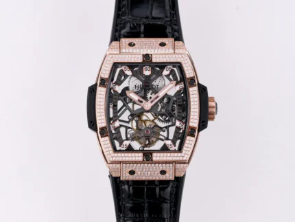 Hublot Masterpiece 906 Tourbillon Watch – Rose Gold/Platinum, Black Leather Strap, Skeleton Dial