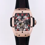 Hublot Masterpiece 906 Rose Gold/Platinum Plated Tourbillon Watch with Black Leather Strap