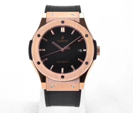 WWF Hublot Classic Fusion Replica Watch – Rose Gold with Black Dial