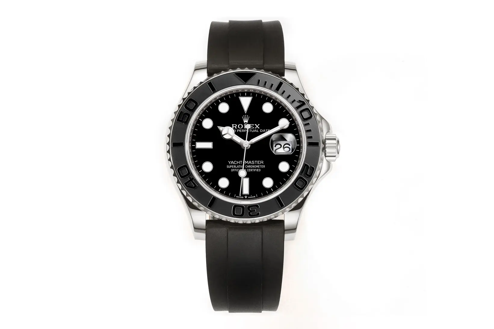 src_0-40.webp Rolex Yacht-Master 40mm β Black Dial, Stainless Steel Case, Black Rubber Strap - Image 1