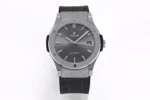 Hublot Classic Fusion Titanium Watch – Grey Dial, 45MM, Polished Brushed Case, Black Strap