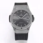 Hublot Classic Fusion Titanium Watch – Grey Dial, 45MM, Polished Brushed Case, Black Strap