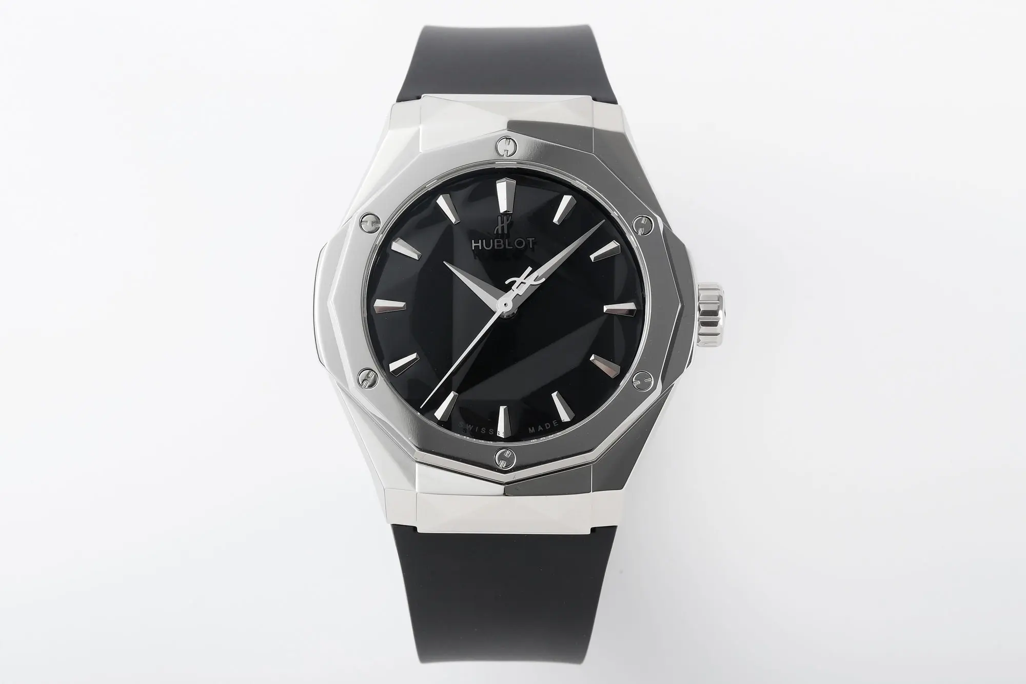 src_0-405.webp Hublot Classic Fusion x Richard Orlinski Black Dial Stainless Steel Rubber Strap Watch - Image 1
