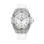 Hublot Big Bang One-Click 39mm Stainless Steel White Pave Watch – Automatic, White Strap