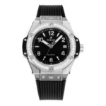 Hublot Big Bang One-Click 39mm Stainless Steel White Pave Watch with Black Strap (2)