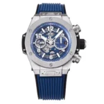 Hublot Big Bang Watch – Blue Dial, Chronograph, Titanium Case, Rubber Strap