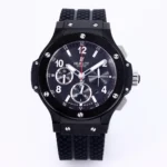 HUBLOT Big Bang 44mm Black Ceramic Chronograph Watch with Rubber Strap