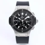 HUBLOT Big Bang 44mm Black Rubber Strap Chronograph Watch – Stainless Steel Case