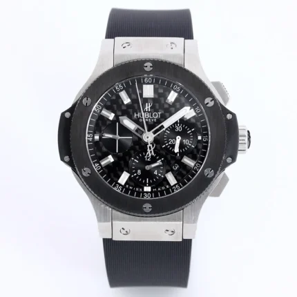 HUBLOT Big Bang 44mm Black Rubber Strap Chronograph Watch – Stainless Steel Case