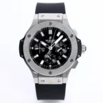 Hublot Big Bang 44mm Black Rubber Strap Chronograph Watch – Silver Case