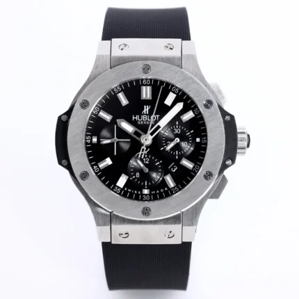 Hublot Big Bang 44mm Black Rubber Strap Chronograph Watch – Silver Case