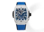 HUBLOT Spirit of Big Bang Limited Edition Watch – Titanium & Resin, Blue Rubber Strap, Racing Inspired Design