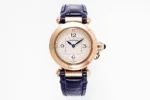 Cartier Pasha de Cartier Ladies Watch Rose Gold Blue Leather