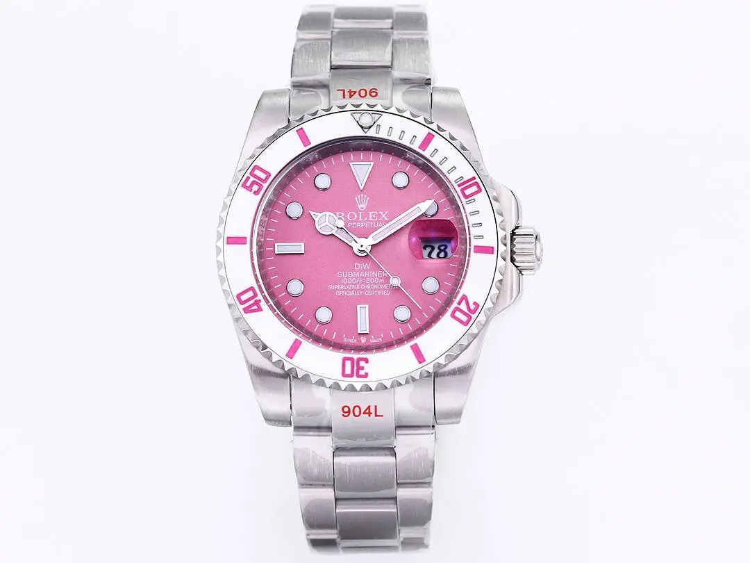 src_0-46.webp Rolex Submariner PARAKEET – Custom Pink Gradient Dial, Stainless Steel Watch - Image 1