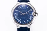 Cartier Ballon Bleu 42mm Blue Leather Watch - Image 3