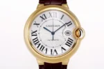 Cartier Ballon Bleu 42mm Gold Automatic Brown Leather - Image 9