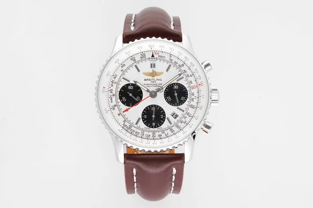 src_0-490.webp Breitling Navitimer B01 Panda Dial Brown Leather - Image 1