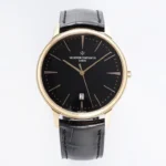 Vacheron Constantin Patrimony 85180 Series Watch – Rose Gold Case, Black Dial, Leather Strap, 40MM