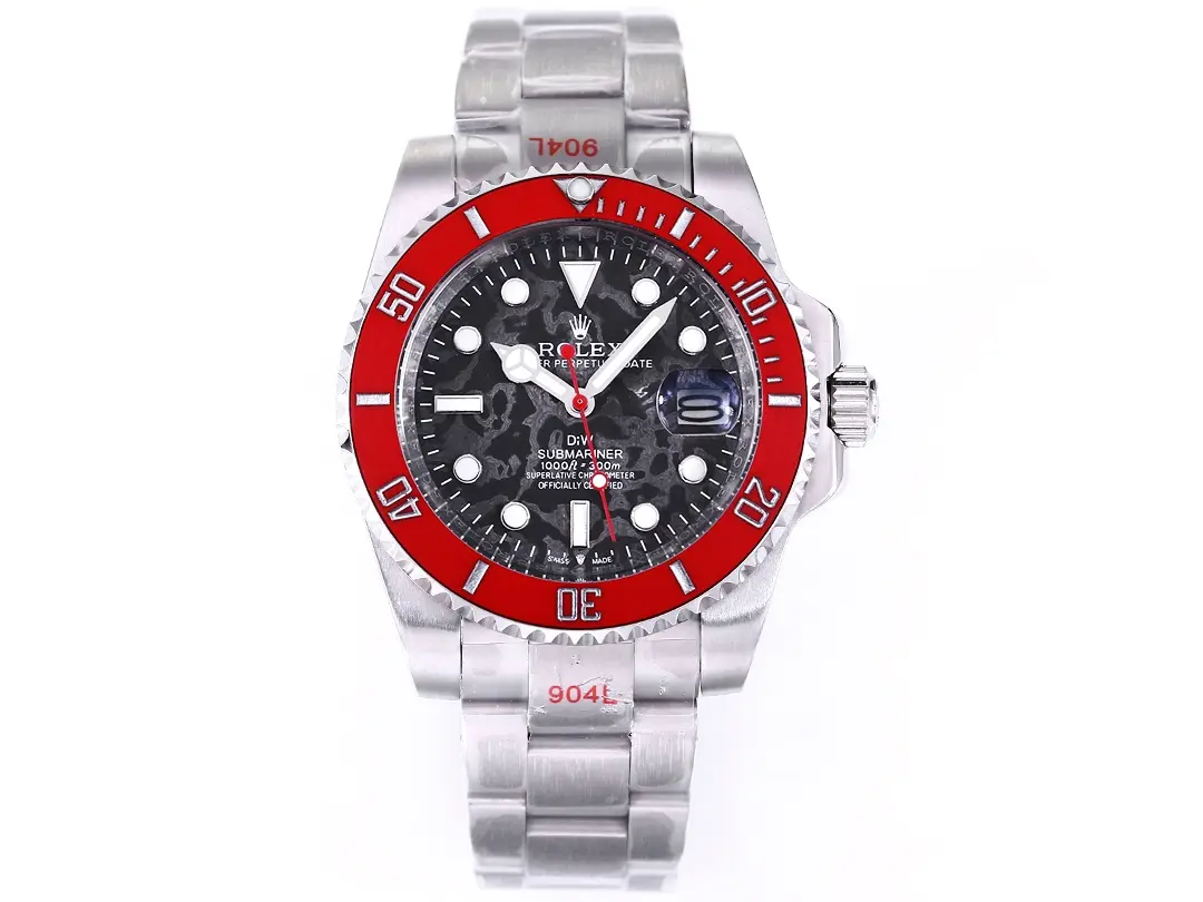 src_0-55.webp Rolex Submariner PARAKEET โ Custom Black Gradient Green Dial with Red Bezel โ 904L Stainless Steel - Image 1