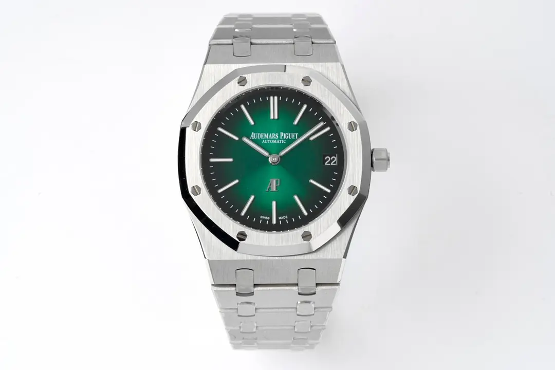 src_0-555.webp Audemars Piguet Royal Oak 15202 Green Steel Watch - Image 1