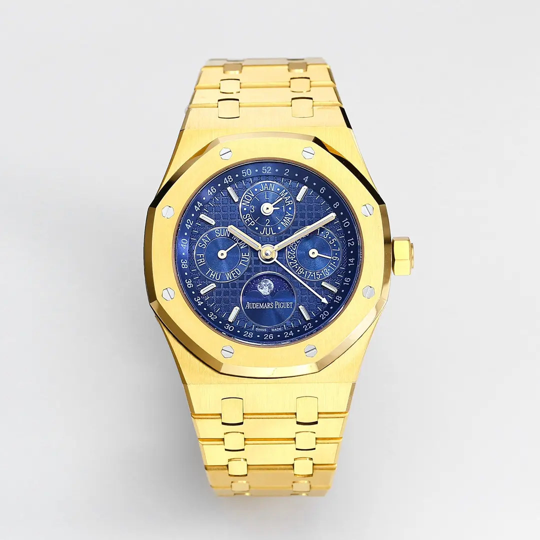 src_0-561.webp Audemars Piguet Royal Oak Perpetual Calendar Blue Dial Yellow Gold Watch - Image 1