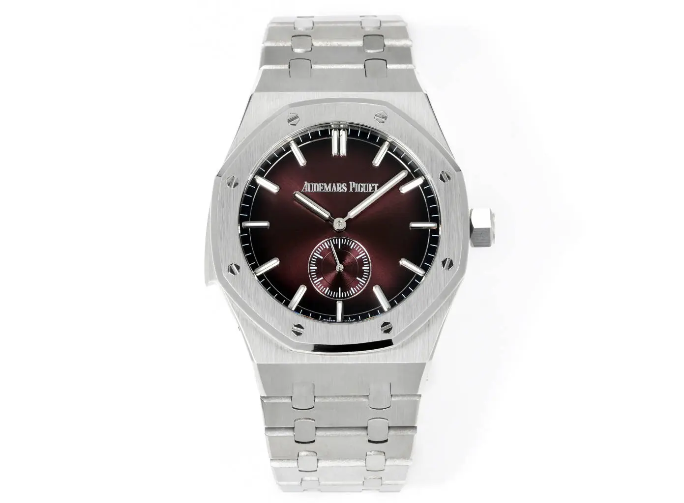 src_0-567.webp Audemars Piguet Royal Oak 26591IP Burgundy Steel Watch - Image 1