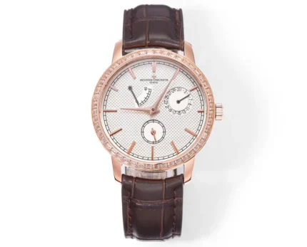 Vacheron Constantin Traditionnelle 83520/000R-9909 Mechanical Watch – Rose Gold, Brown Leather Strap, Multi-Function Dial