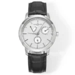 Vacheron Constantin Traditionnelle 83520/000R-9909 Mechanical Watch – Silver Dial, Black Leather Strap, Multi-Function Automatic Watch