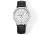 Vacheron Constantin Traditionnelle 83520/000R-9909 Mechanical Watch – Silver Dial, Black Leather Strap, Multi-Function Design
