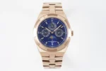 Overseas Perpetual Calendar 4300V Watch – Rose Gold with Blue Dial and Steel Bracelet