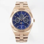 Overseas Perpetual Calendar 4300V Watch – Rose Gold with Blue Dial and Steel Bracelet