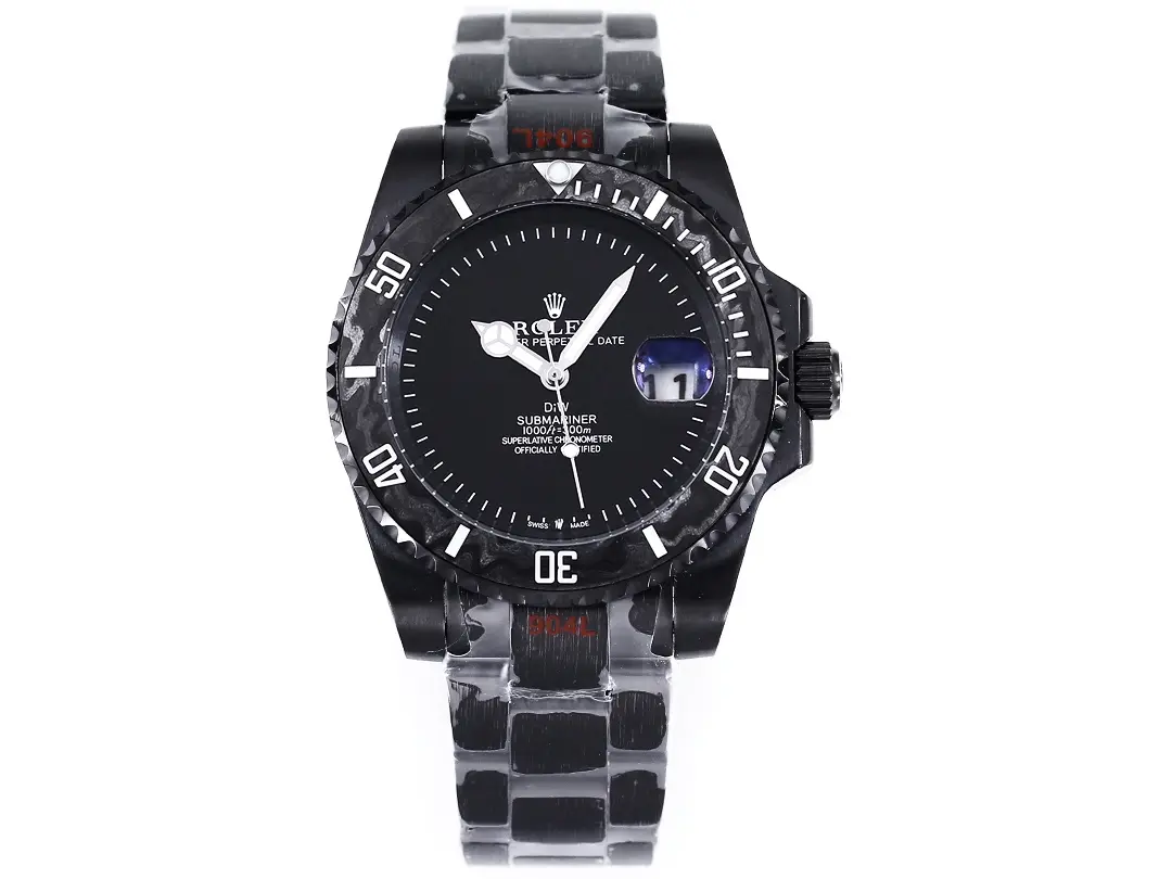 src_0-59.webp Rolex Submariner PARAKEET – Black Custom Carbon Fiber Bezel, Gradient Green Dial - Image 1